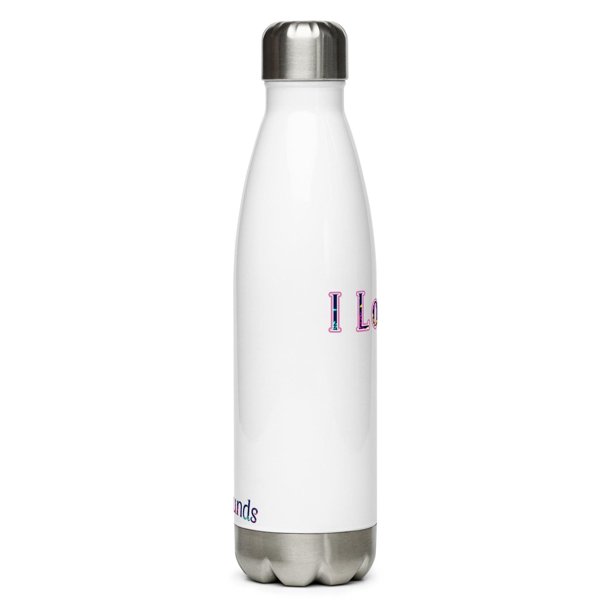 I Love Basset Hounds Stainless Steel Water Bottle - L & M Kee, LLC