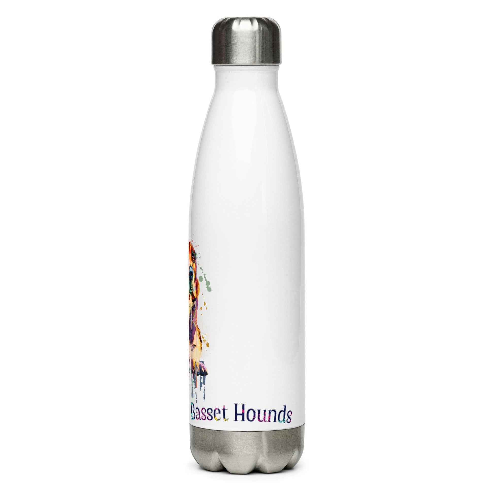 I Love Basset Hounds Stainless Steel Water Bottle - L & M Kee, LLC
