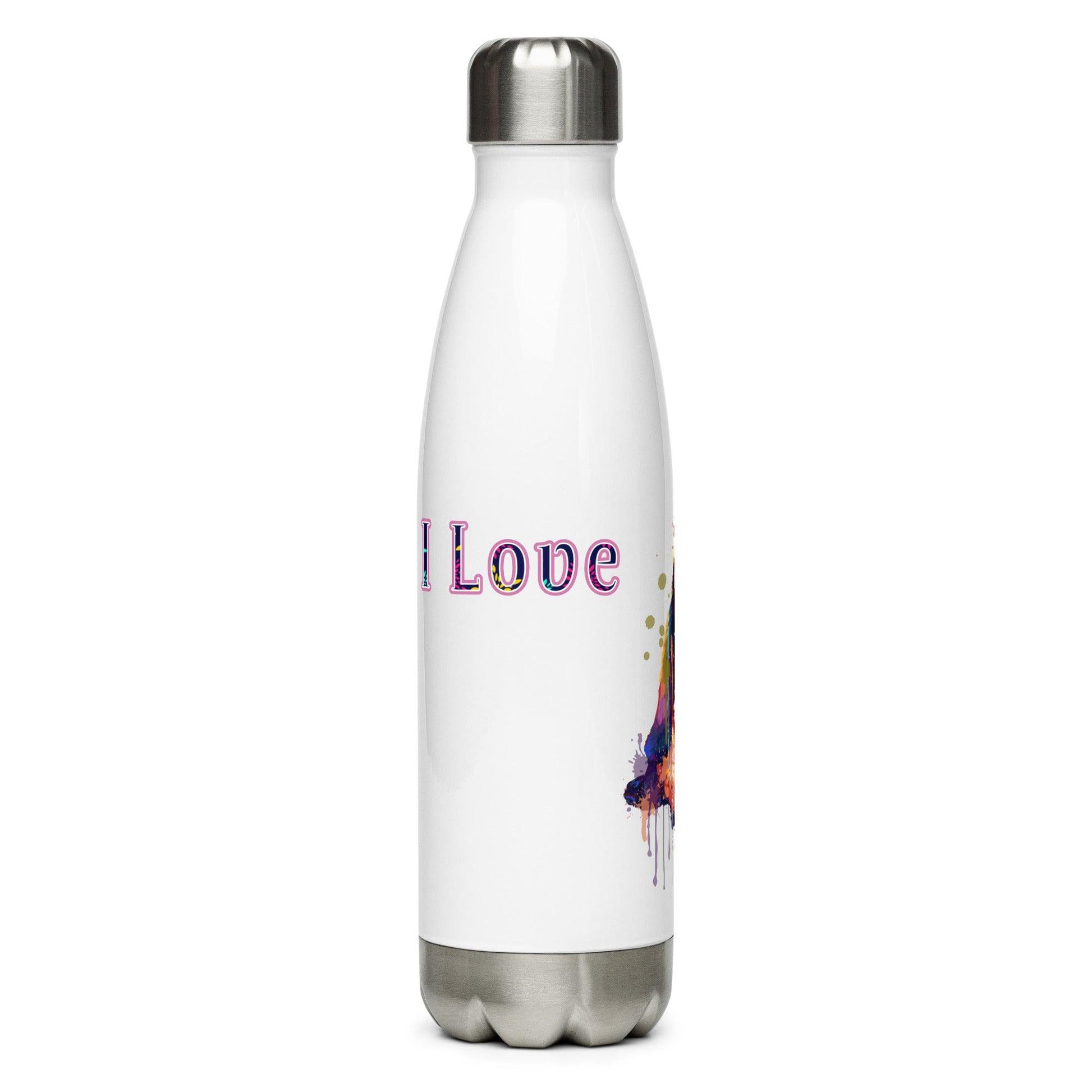 I Love Basset Hounds Stainless Steel Water Bottle - L & M Kee, LLC