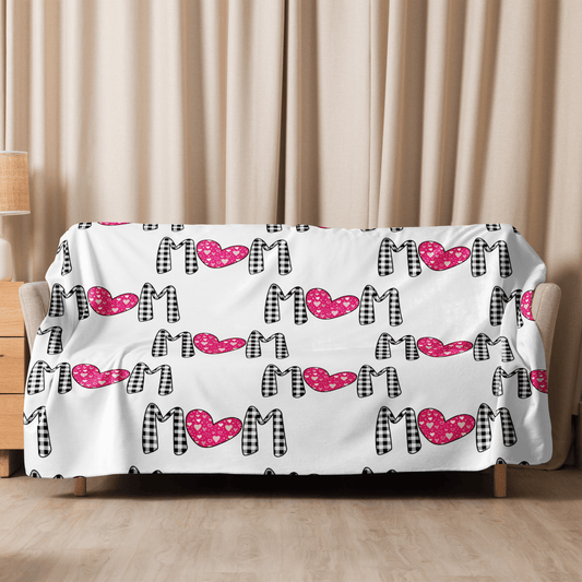 Mom Heart Sherpa Blanket - L & M Kee, LLC