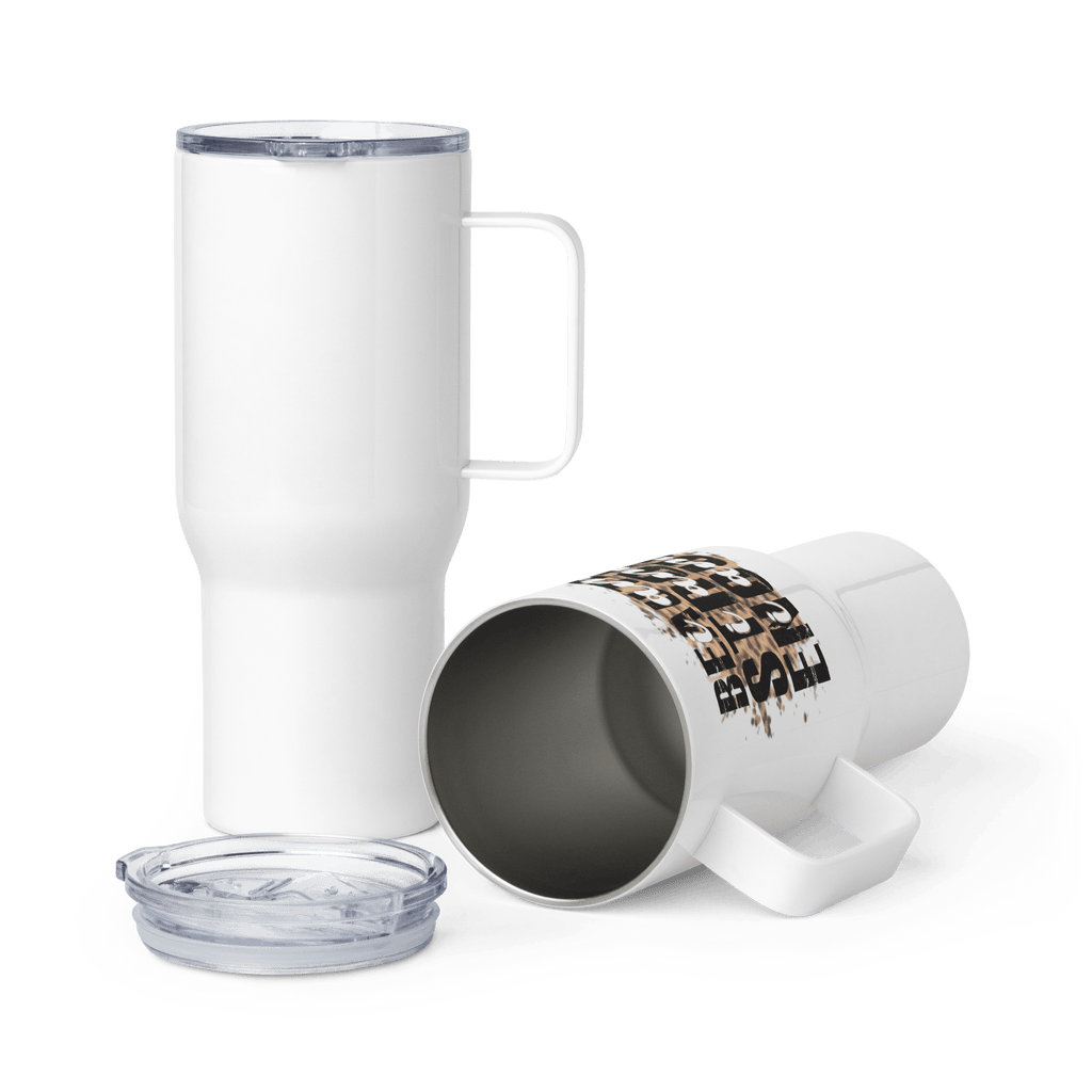 Beautiful Strong Enough Travel mug with a handle - L & M Kee, LLC