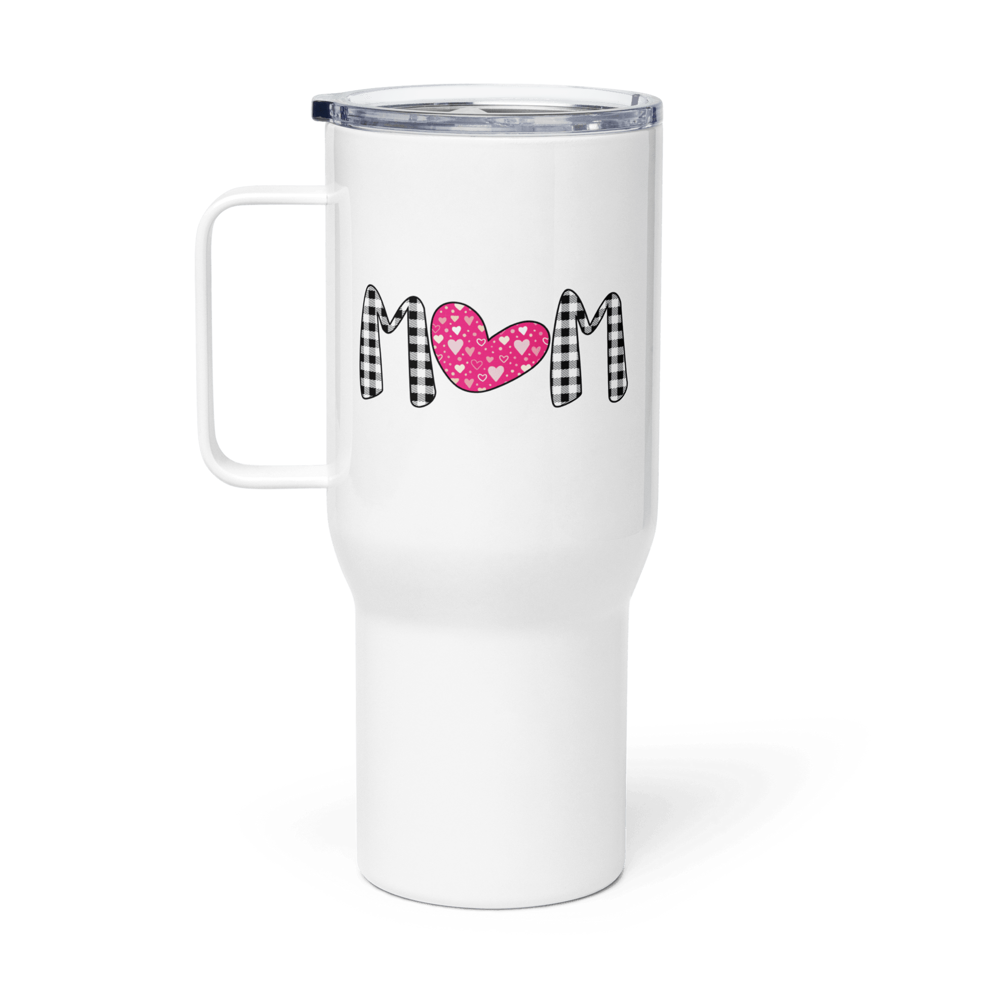 Mom Heart Travel Mug with Handle - L & M Kee, LLC