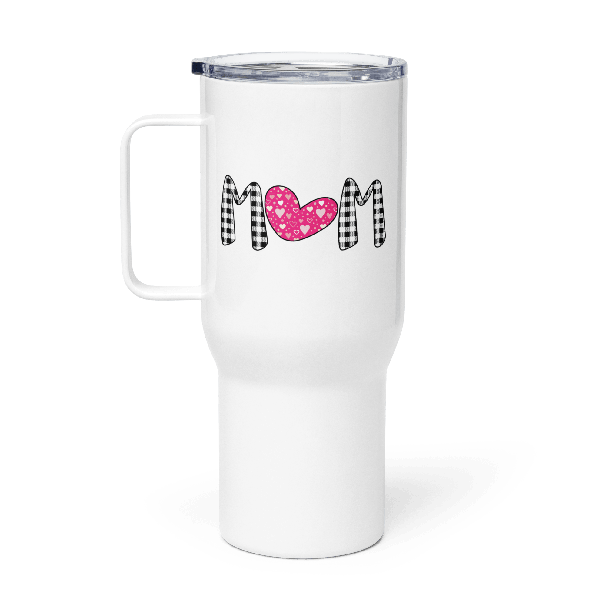 Mom Heart Travel Mug with Handle - L & M Kee, LLC