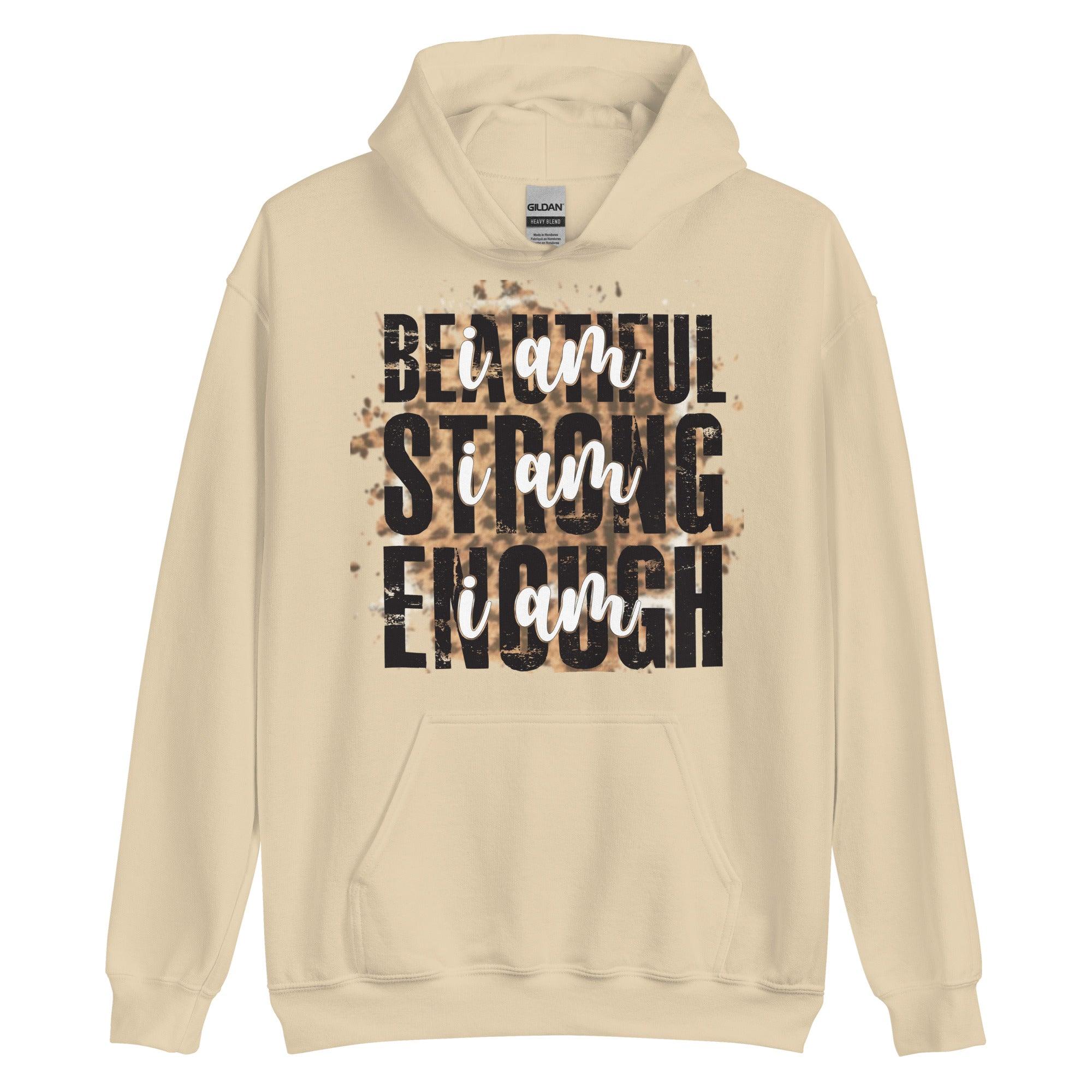 Beautiful Strong Enough Unisex Hoodie - L & M Kee, LLC