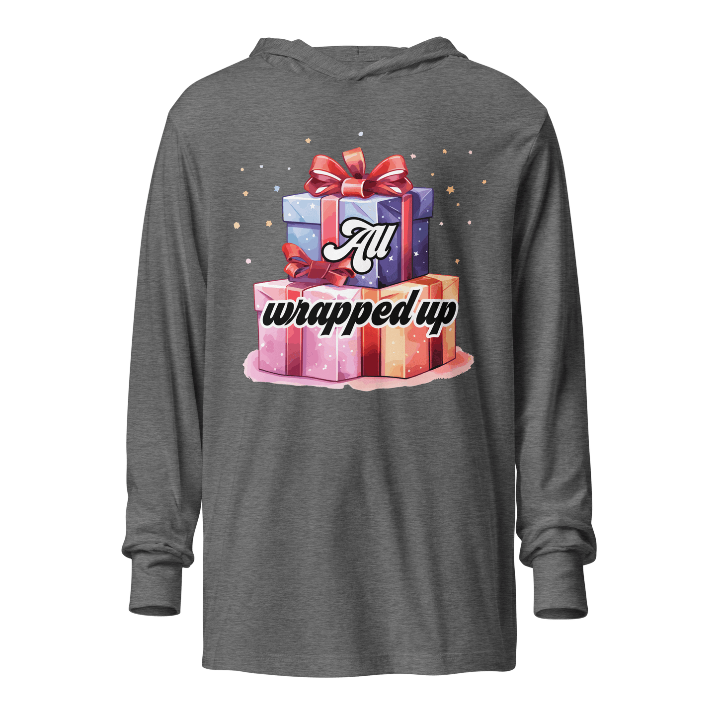 All Wrapped Up Christmas Hooded long-sleeve tee