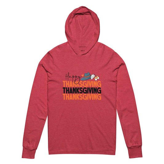 Happy Thanksgiving Hooded long-sleeve tee