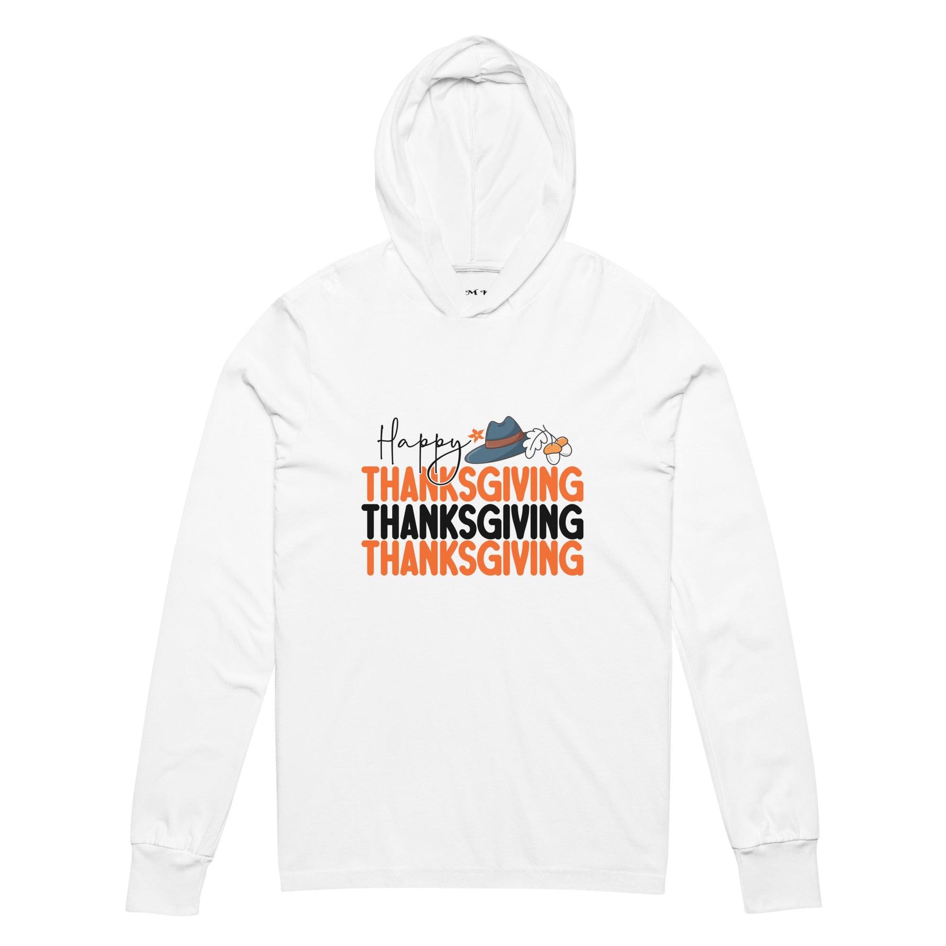 Happy Thanksgiving Hooded long-sleeve tee - L & M Kee, LLC