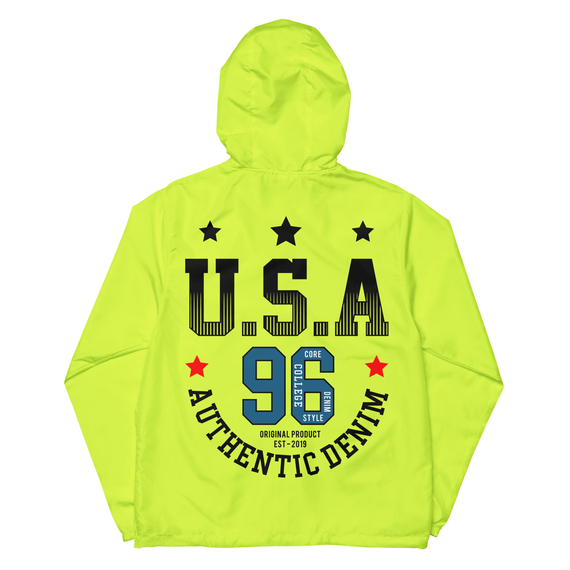 USA Authentic Denim Unisex lightweight zip up windbreaker - L & M Kee, LLC