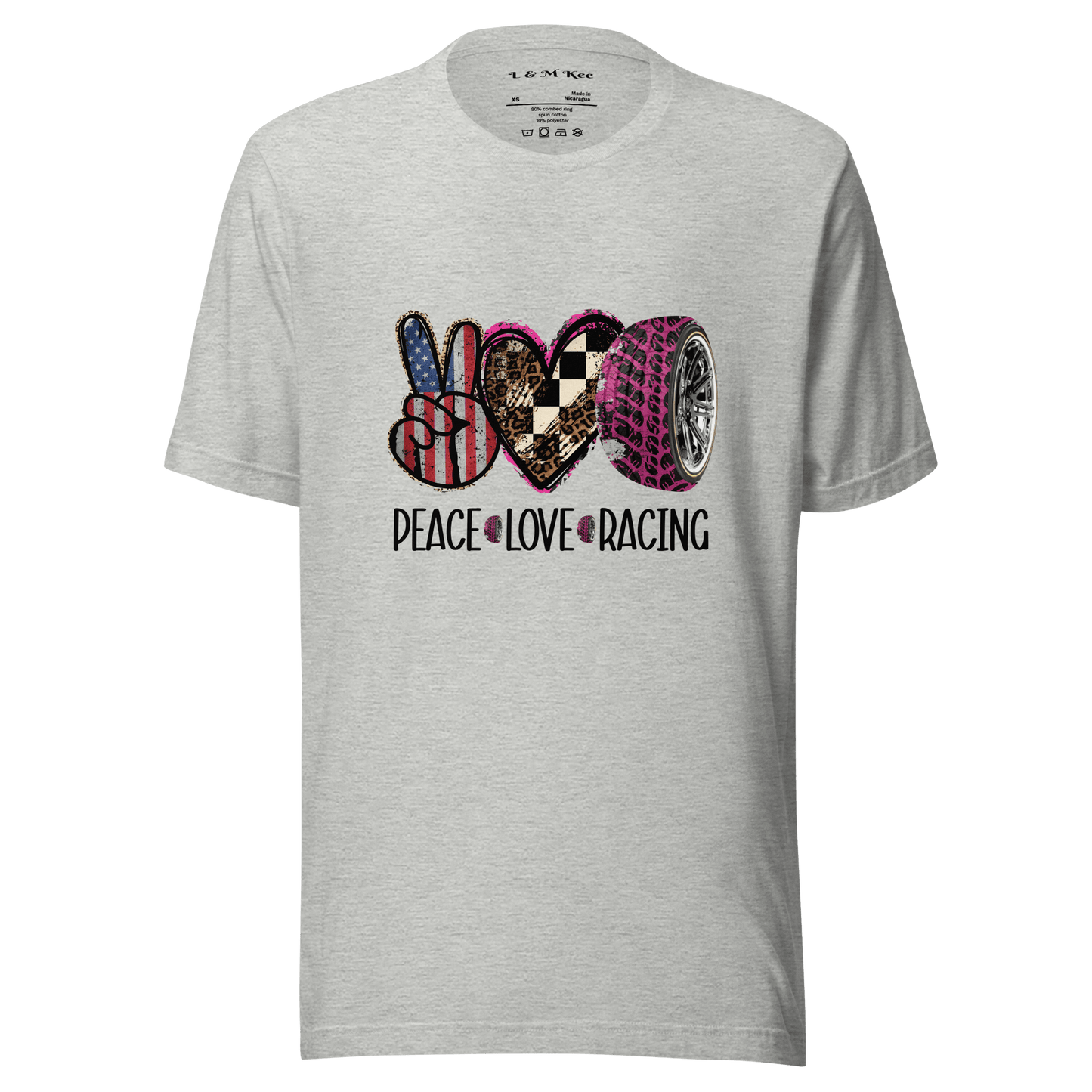 Love Peace Racing Unisex T-shirt - L & M Kee, LLC