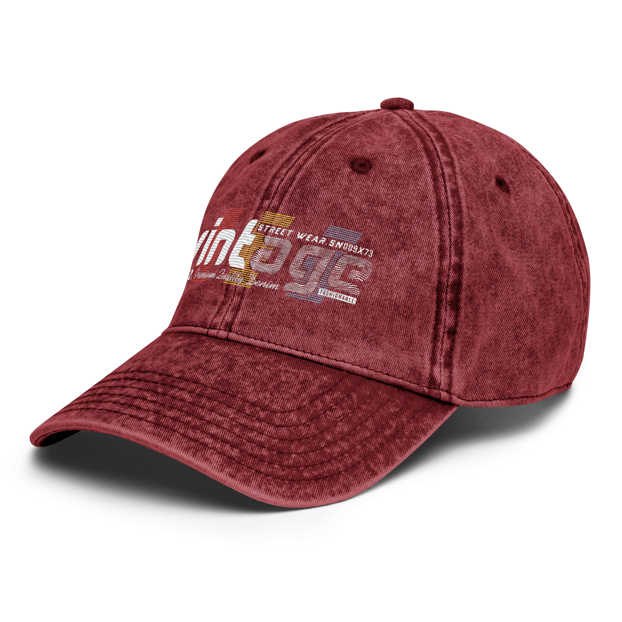 Vintage Streetwear Embroidered Cotton Twill Cap - L & M Kee, LLC