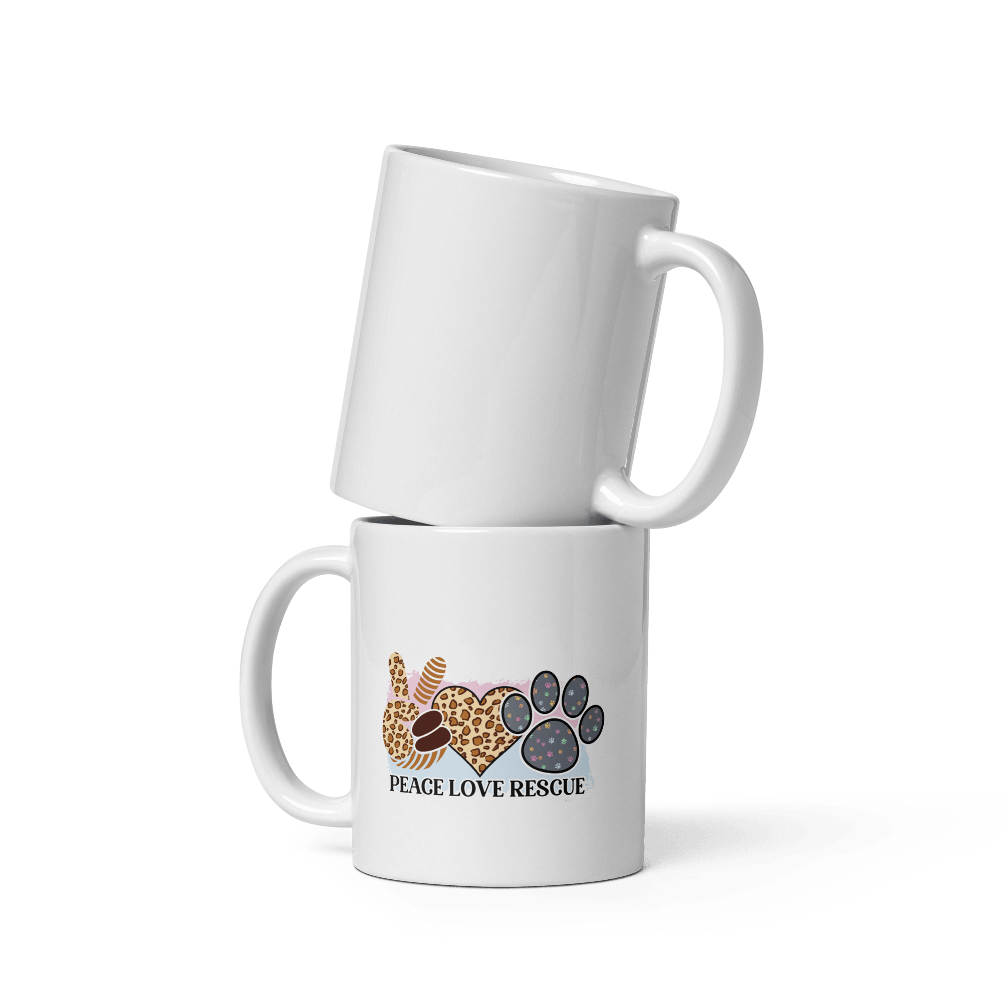 Peace Love Rescue Mug - L & M Kee, LLC
