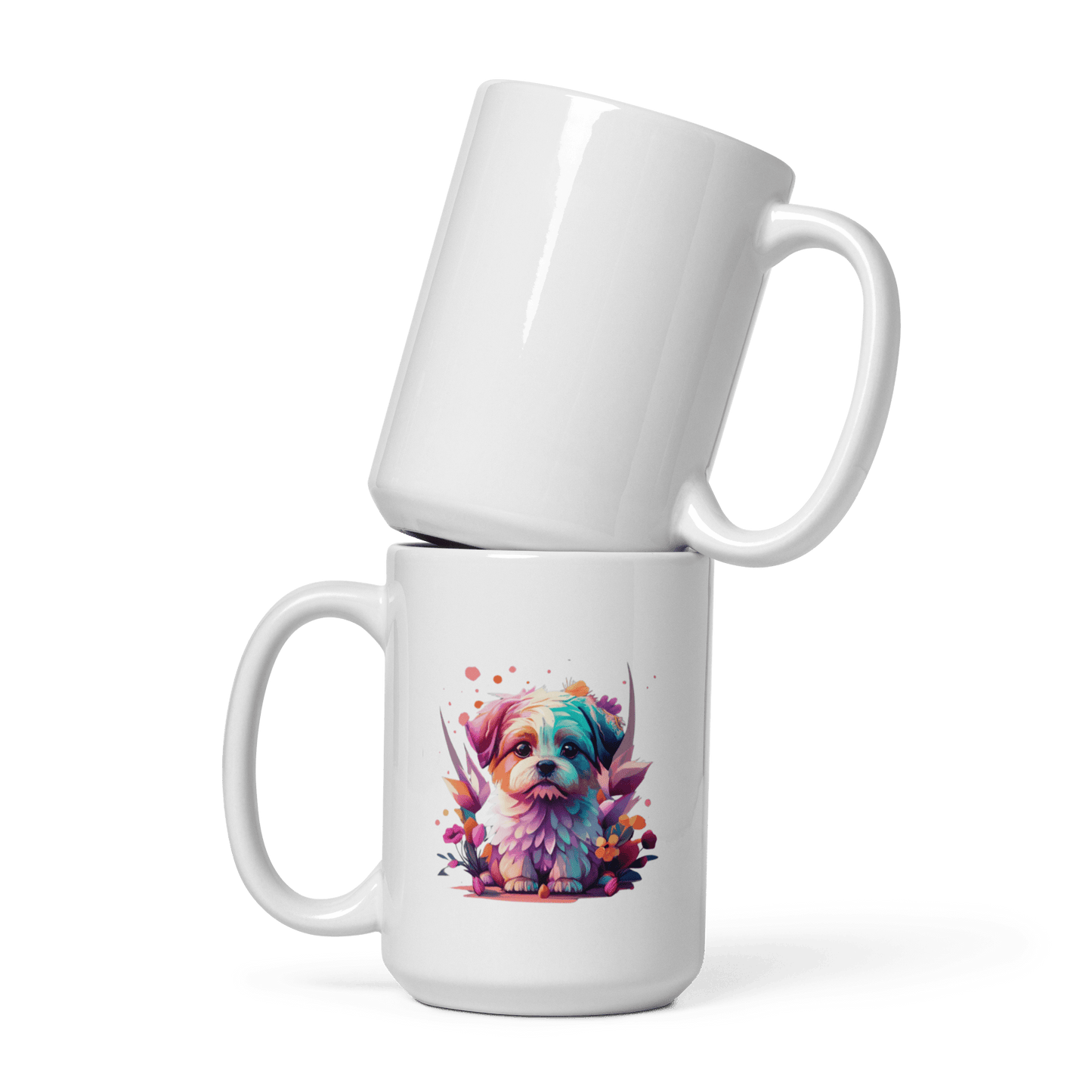 Cute Fantasy Puppy White Mug - L & M Kee, LLC