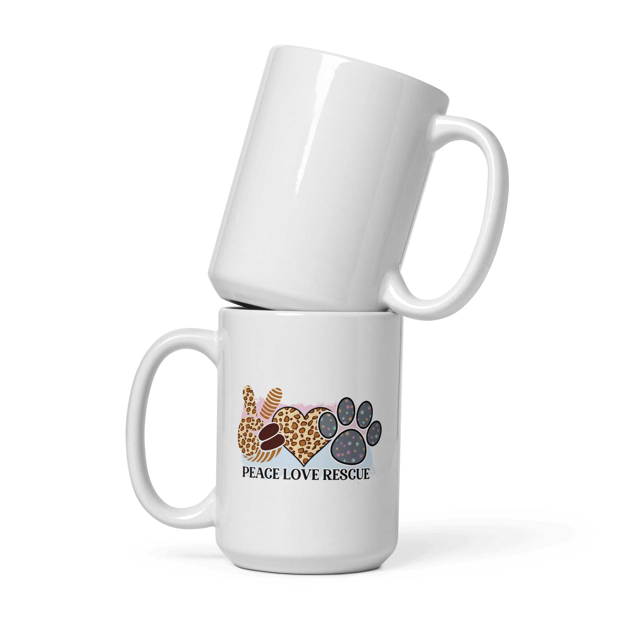 Peace Love Rescue Mug - L & M Kee, LLC