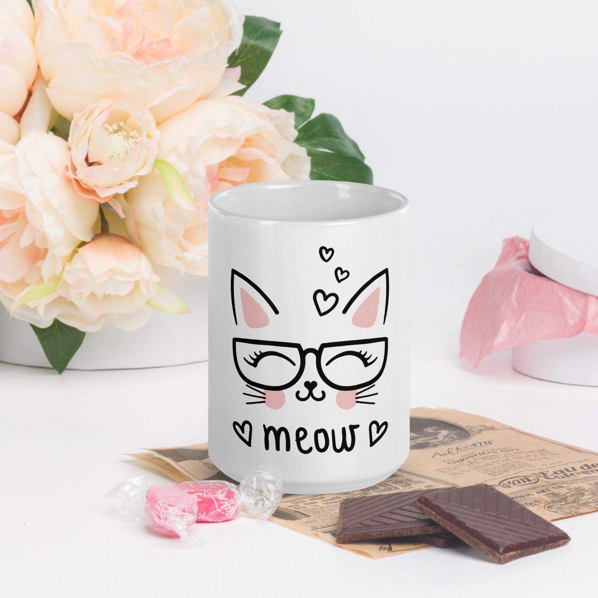 Meow The Cat Glossy Mug - L & M Kee, LLC