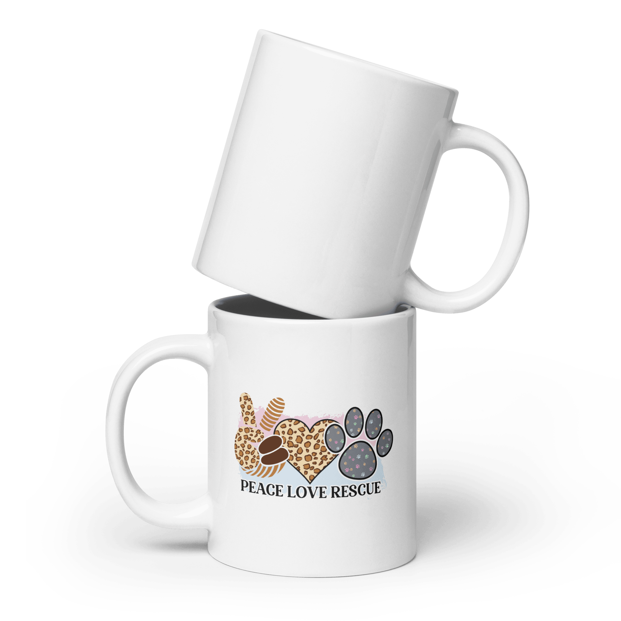 Peace Love Rescue Mug - L & M Kee, LLC