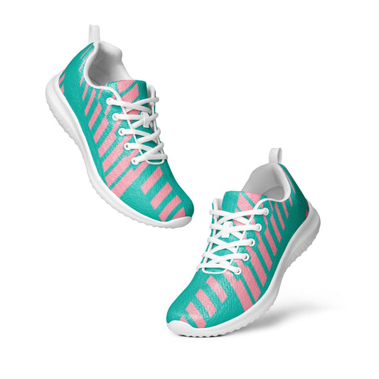 Teal Pink Stripe Women’s athletic shoes