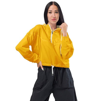 Womens Cropped Windbreaker Jacket - Golden Yellow