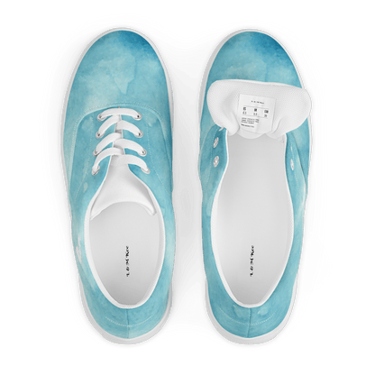 Sky Blue Women’s lace-up canvas shoes - L & M Kee, LLC