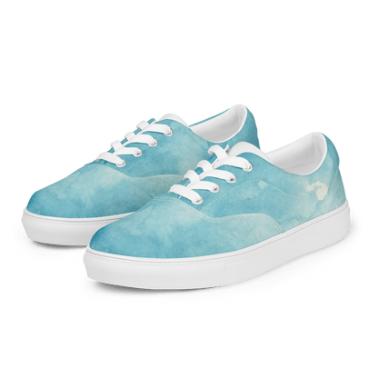 Sky Blue Women’s lace-up canvas shoes - L & M Kee, LLC