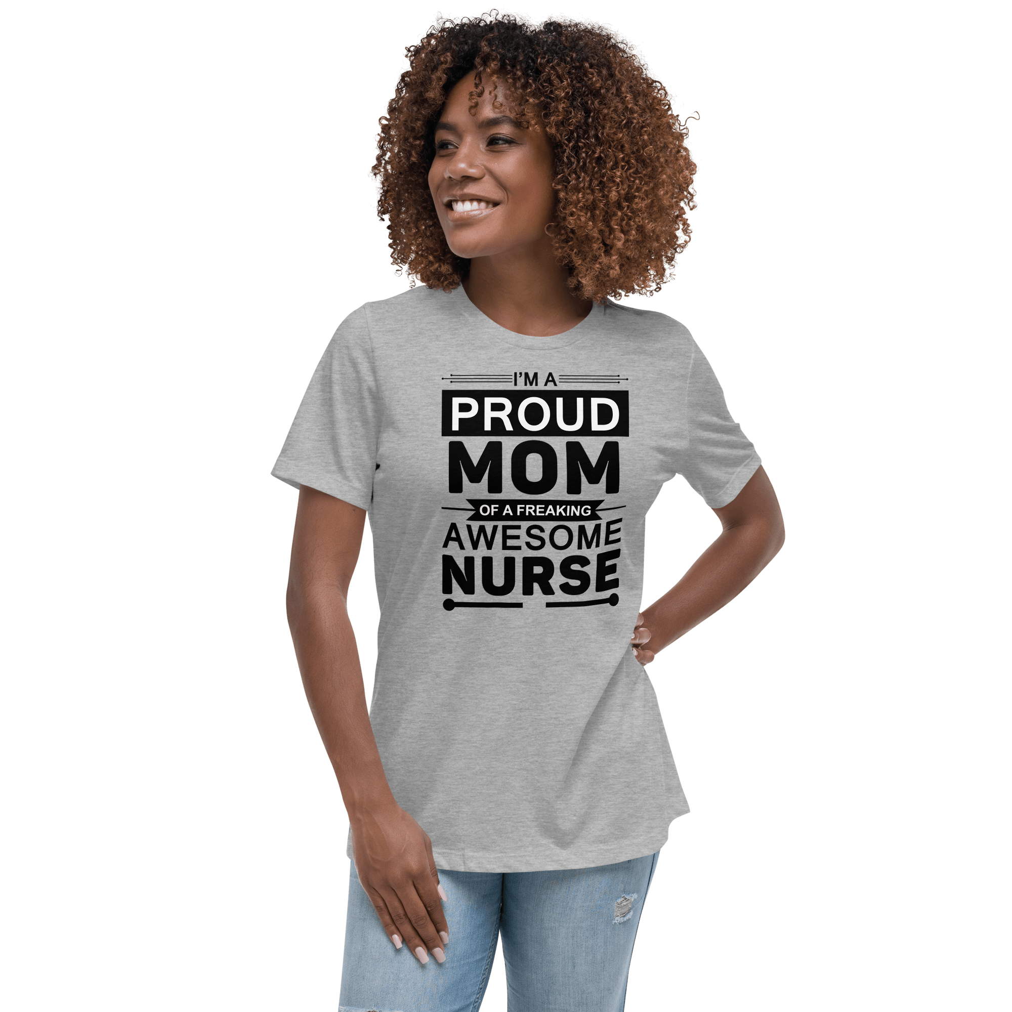 Proud Mom of Nurse Relaxed T-Shirt - L & M Kee, LLC