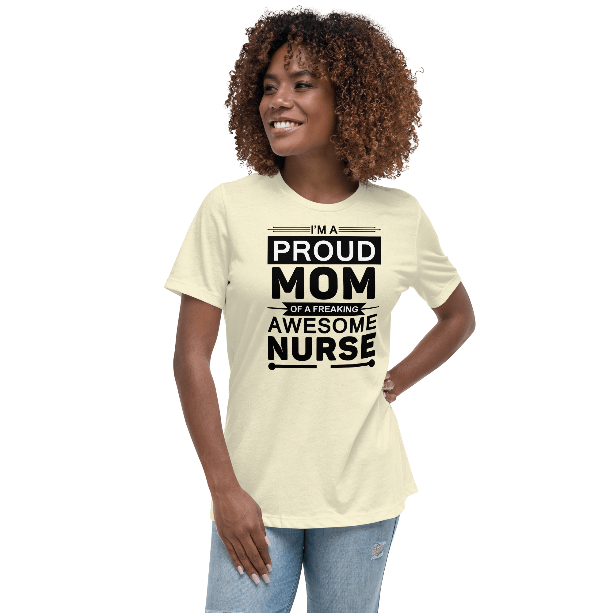 Proud Mom of Nurse Relaxed T-Shirt - L & M Kee, LLC