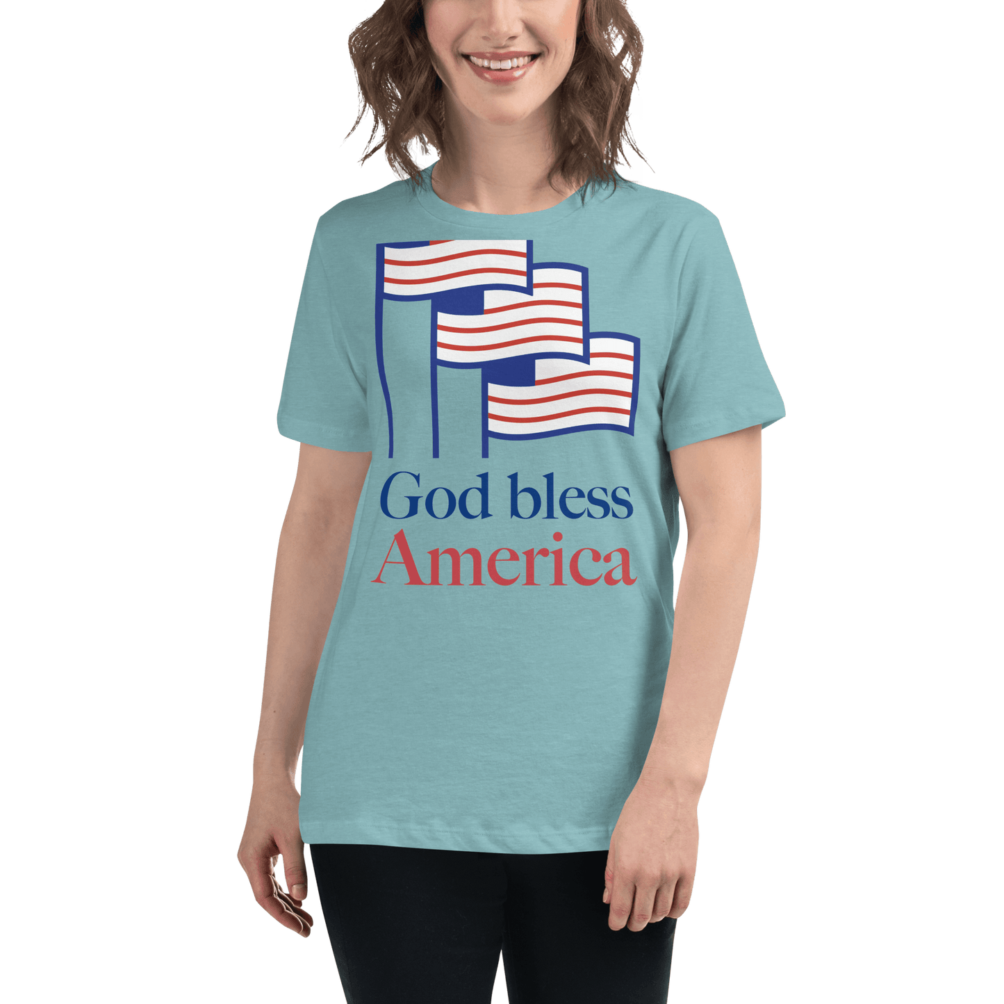 God Bless America Relaxed T-Shirt - L & M Kee, LLC
