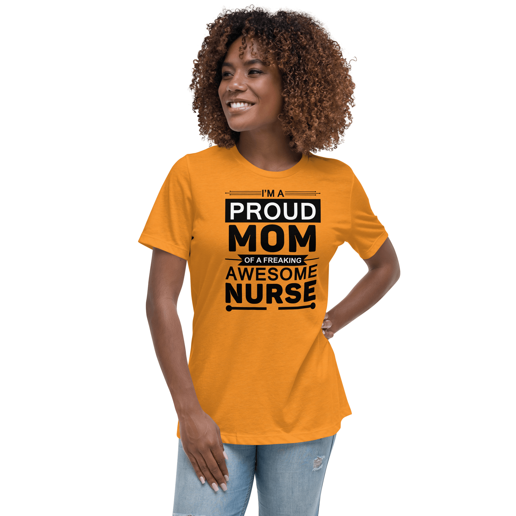 Proud Mom of Nurse Relaxed T-Shirt - L & M Kee, LLC