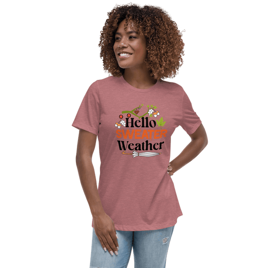 Hello Sweater Weather Relaxed T-Shirt - L & M Kee, LLC