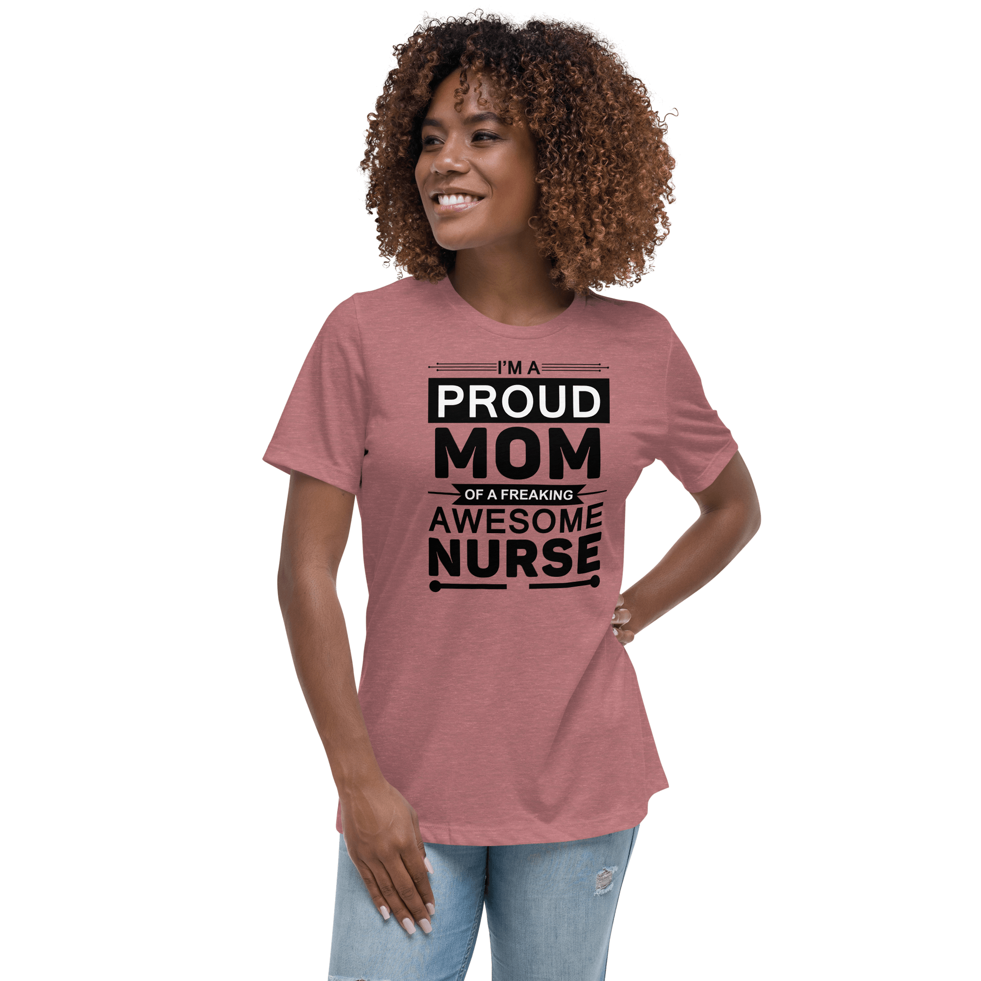 Proud Mom of Nurse Relaxed T-Shirt - L & M Kee, LLC