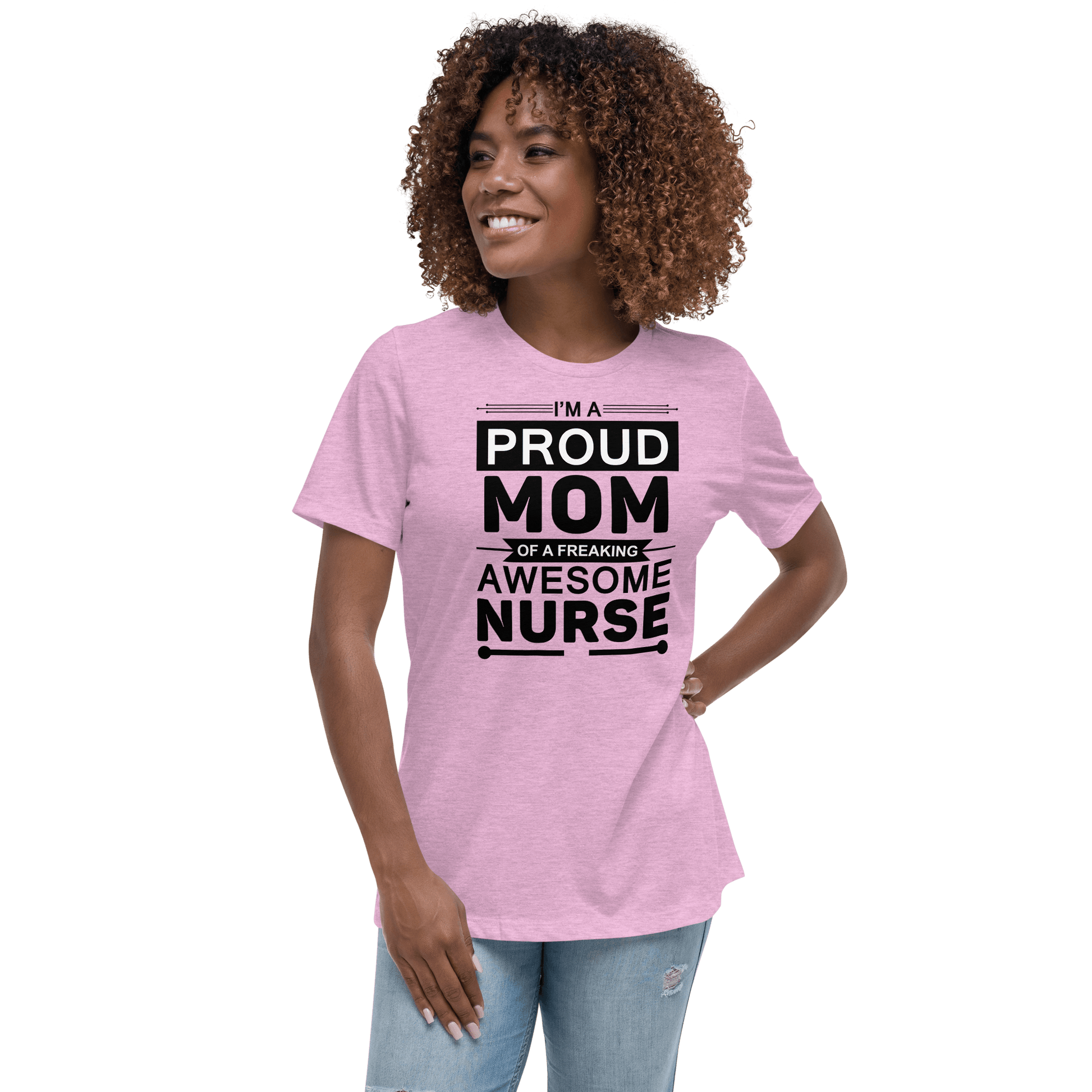 Proud Mom of Nurse Relaxed T-Shirt - L & M Kee, LLC