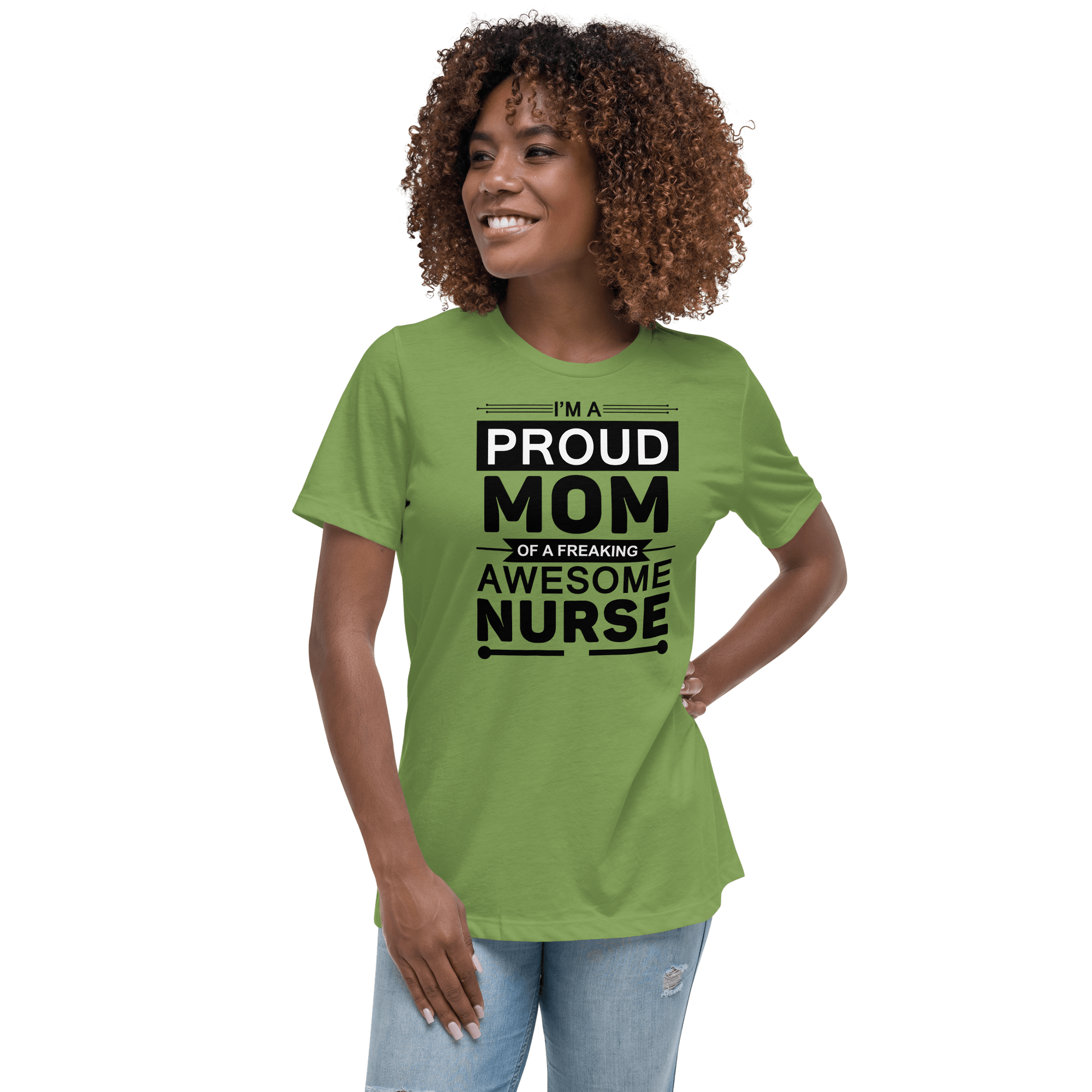 Proud Mom of Nurse Relaxed T-Shirt - L & M Kee, LLC