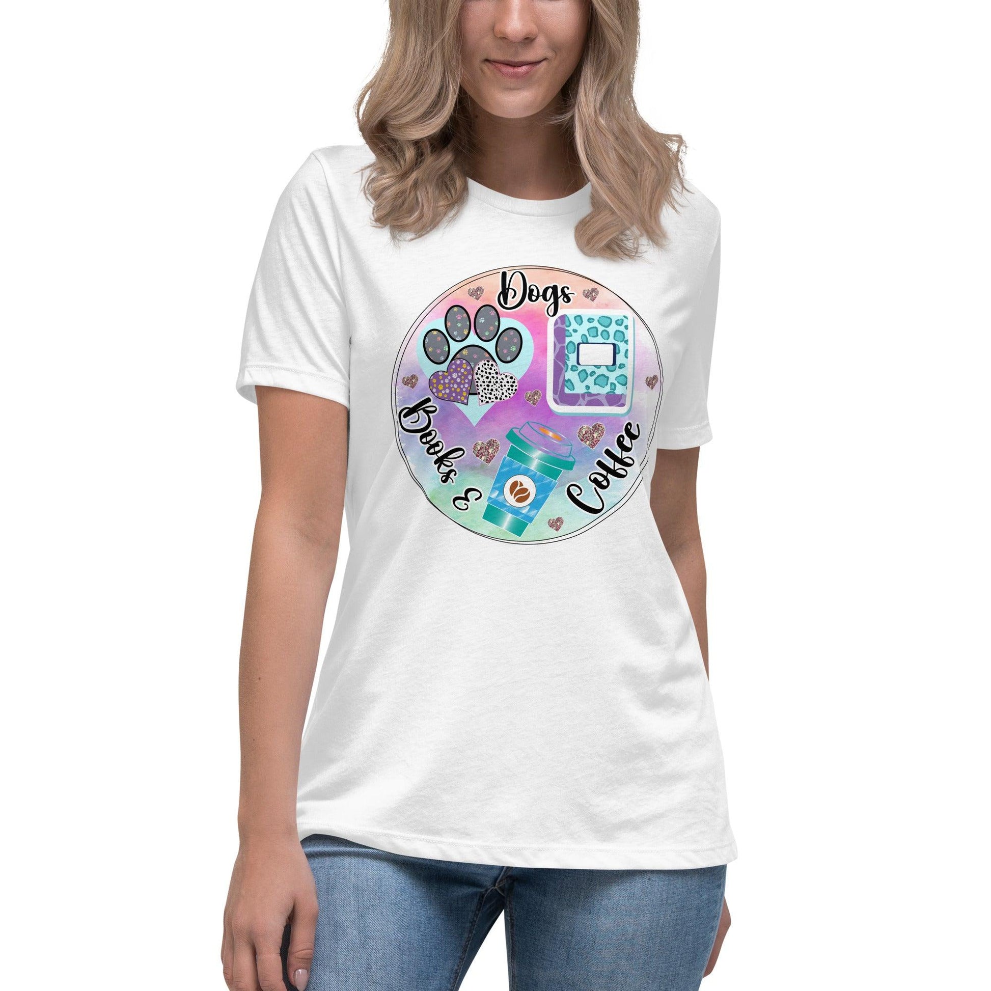 Dogs Books and Coffee T-Shirt - L & M Kee, LLC