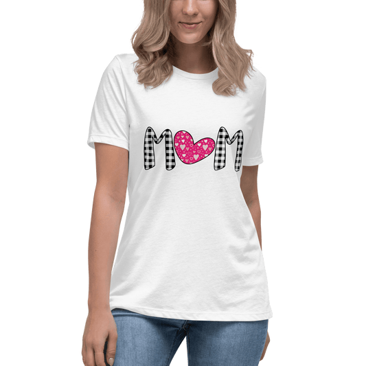 Mom Heart Relaxed T-Shirt - L & M Kee, LLC