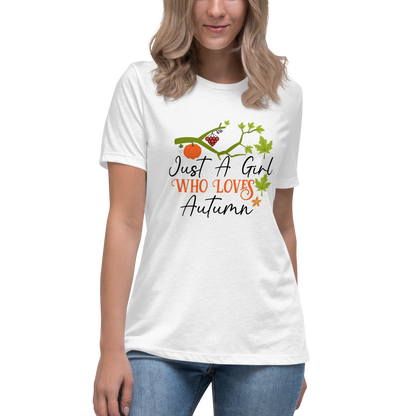 Just a Girl Who Loves Autumn Relaxed T-Shirt