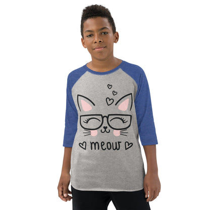 Meow The Cat Youth baseball shirt - L & M Kee, LLC