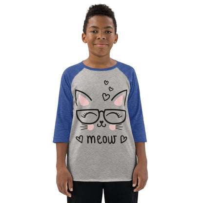 Meow The Cat Youth baseball shirt - L & M Kee, LLC