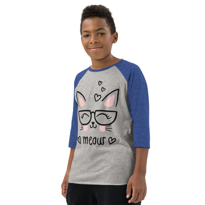 Meow The Cat Youth baseball shirt - L & M Kee, LLC