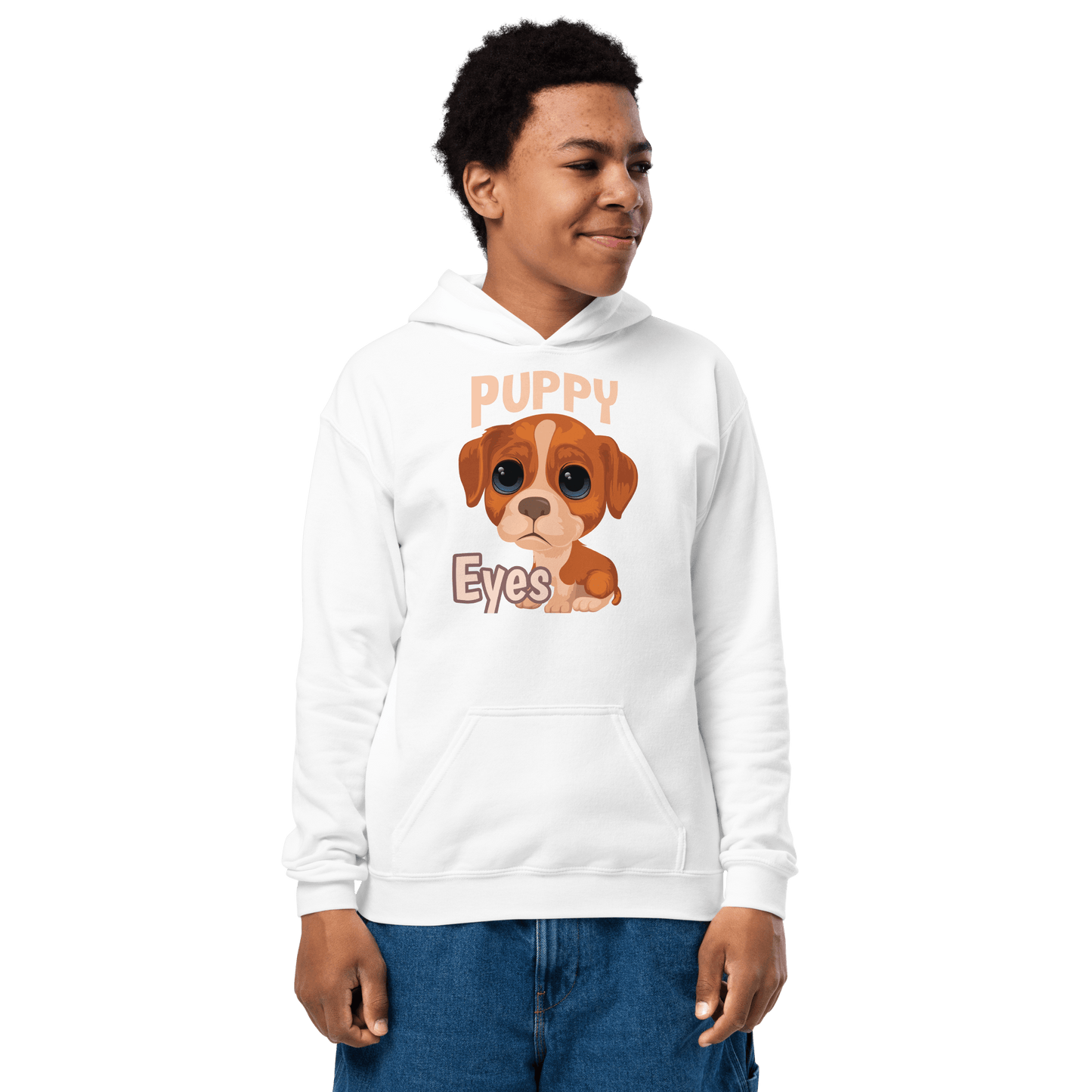 Puppy Eyes Youth Hoodie - L & M Kee, LLC