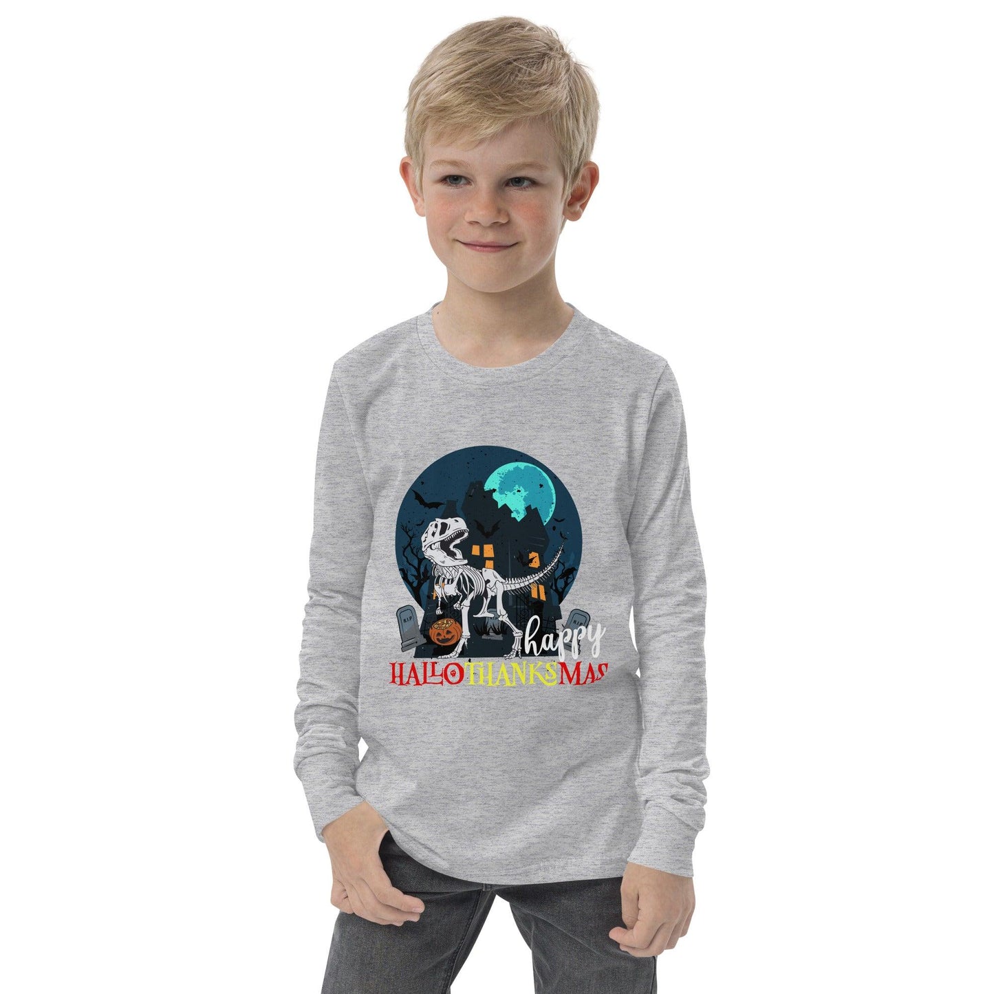 Happy HalloweenTanksmas Youth long sleeve tee - L & M Kee, LLC