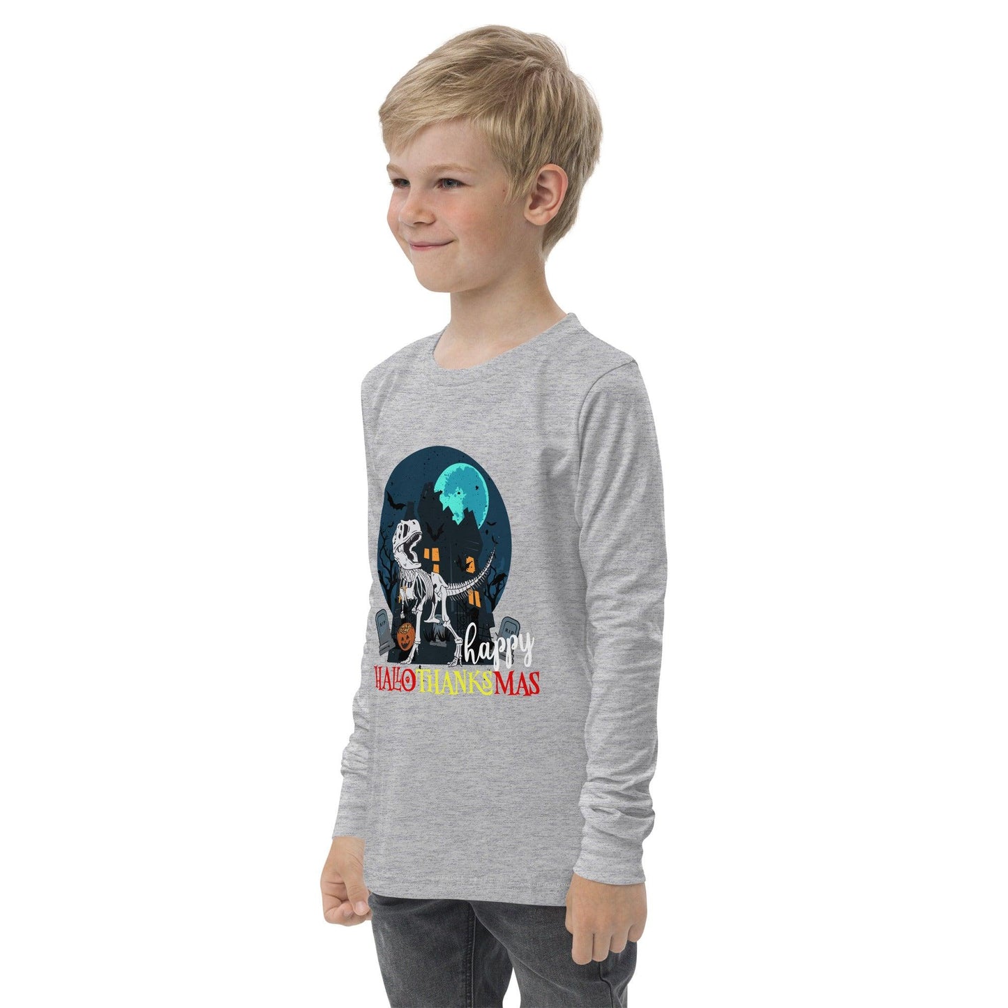 Happy HalloweenTanksmas Youth long sleeve tee - L & M Kee, LLC