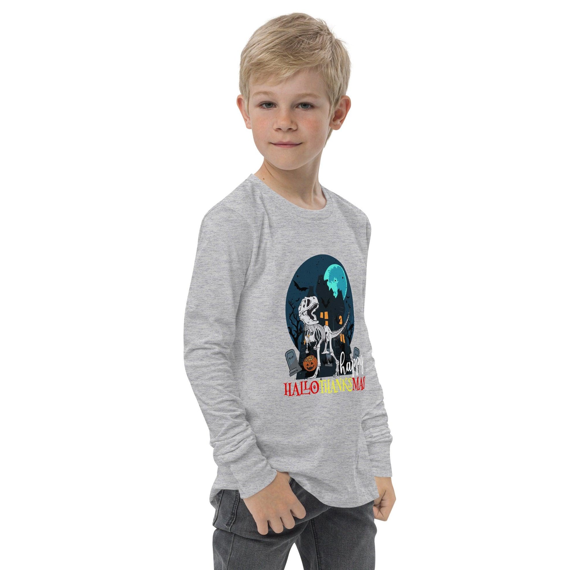 Happy HalloweenTanksmas Youth long sleeve tee - L & M Kee, LLC