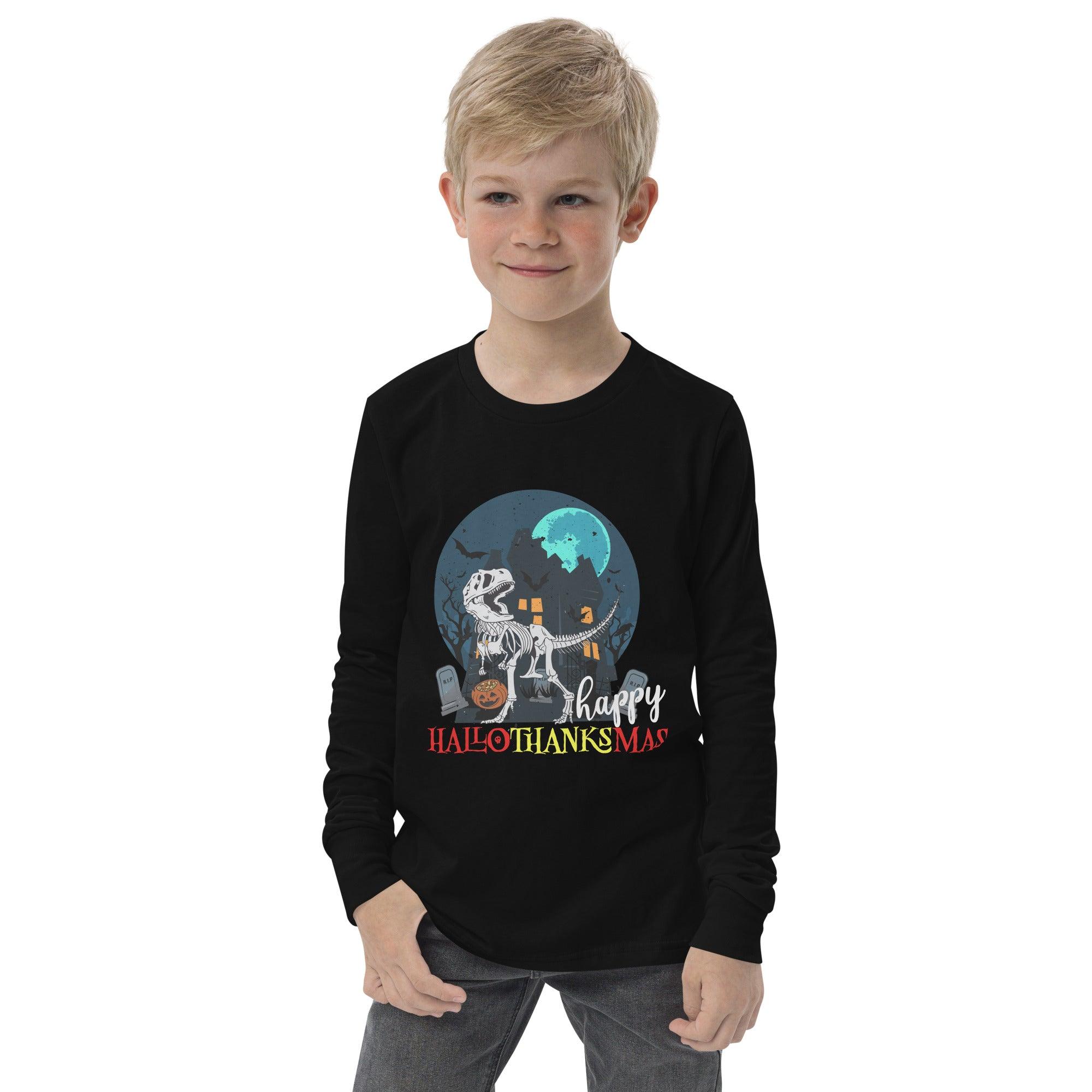 Happy HalloweenTanksmas Youth long sleeve tee - L & M Kee, LLC