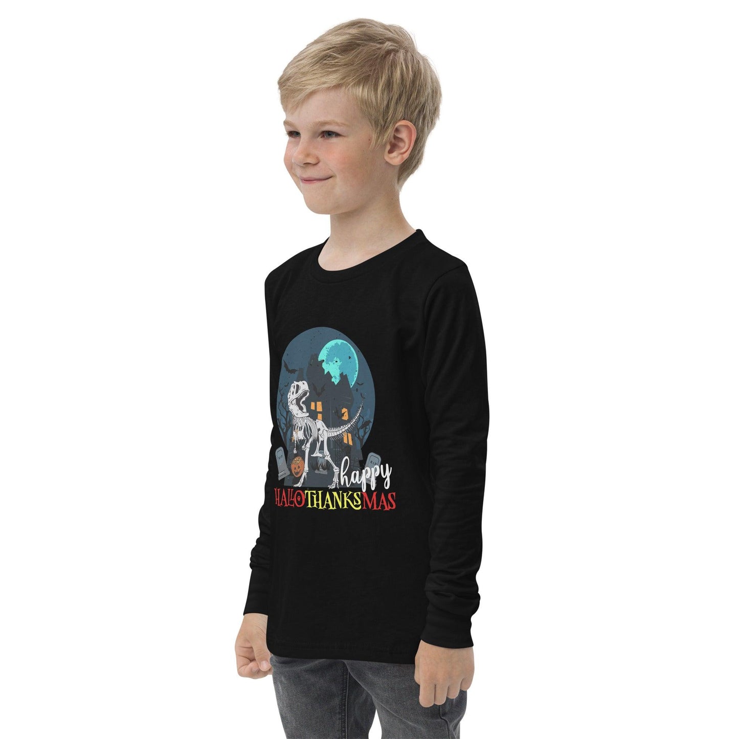 Happy HalloweenTanksmas Youth long sleeve tee - L & M Kee, LLC