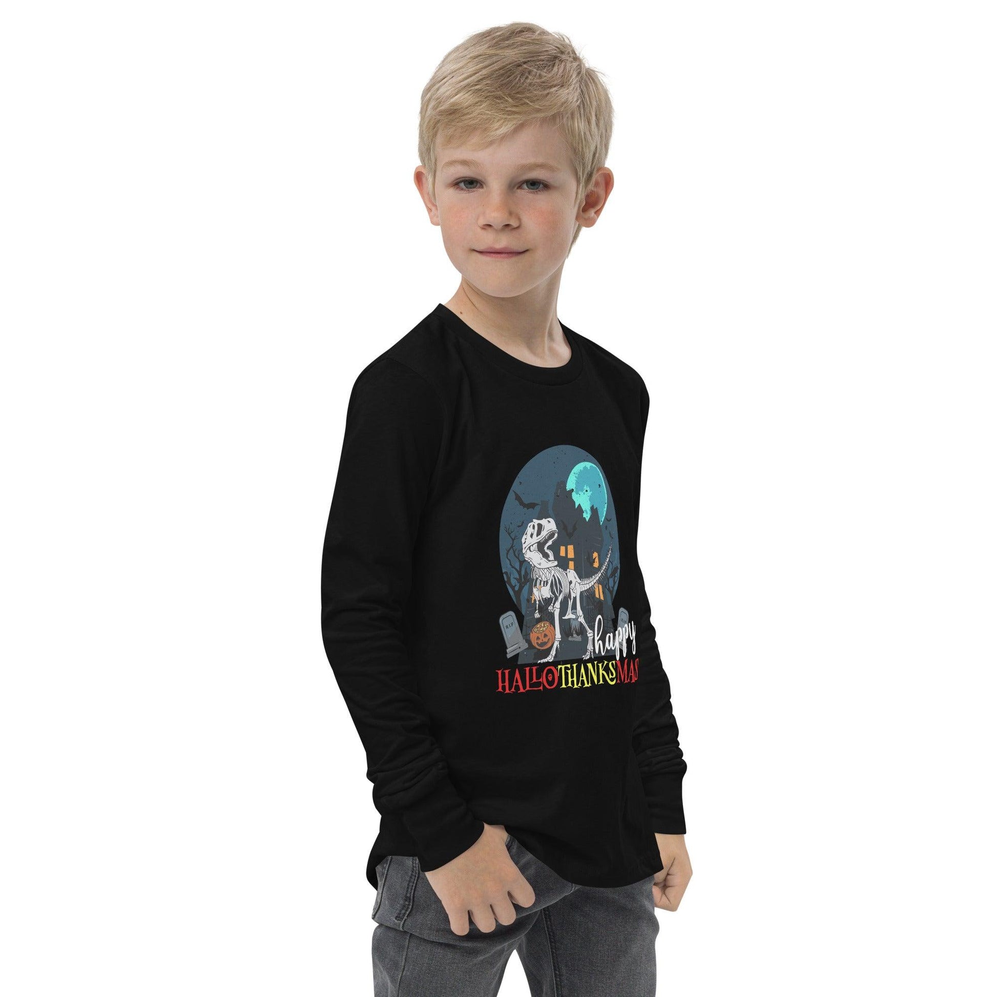 Happy HalloweenTanksmas Youth long sleeve tee - L & M Kee, LLC