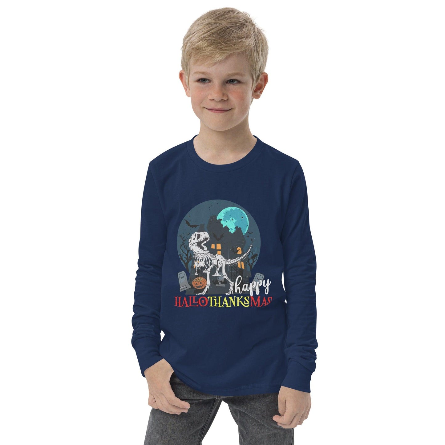 Happy HalloweenTanksmas Youth long sleeve tee - L & M Kee, LLC