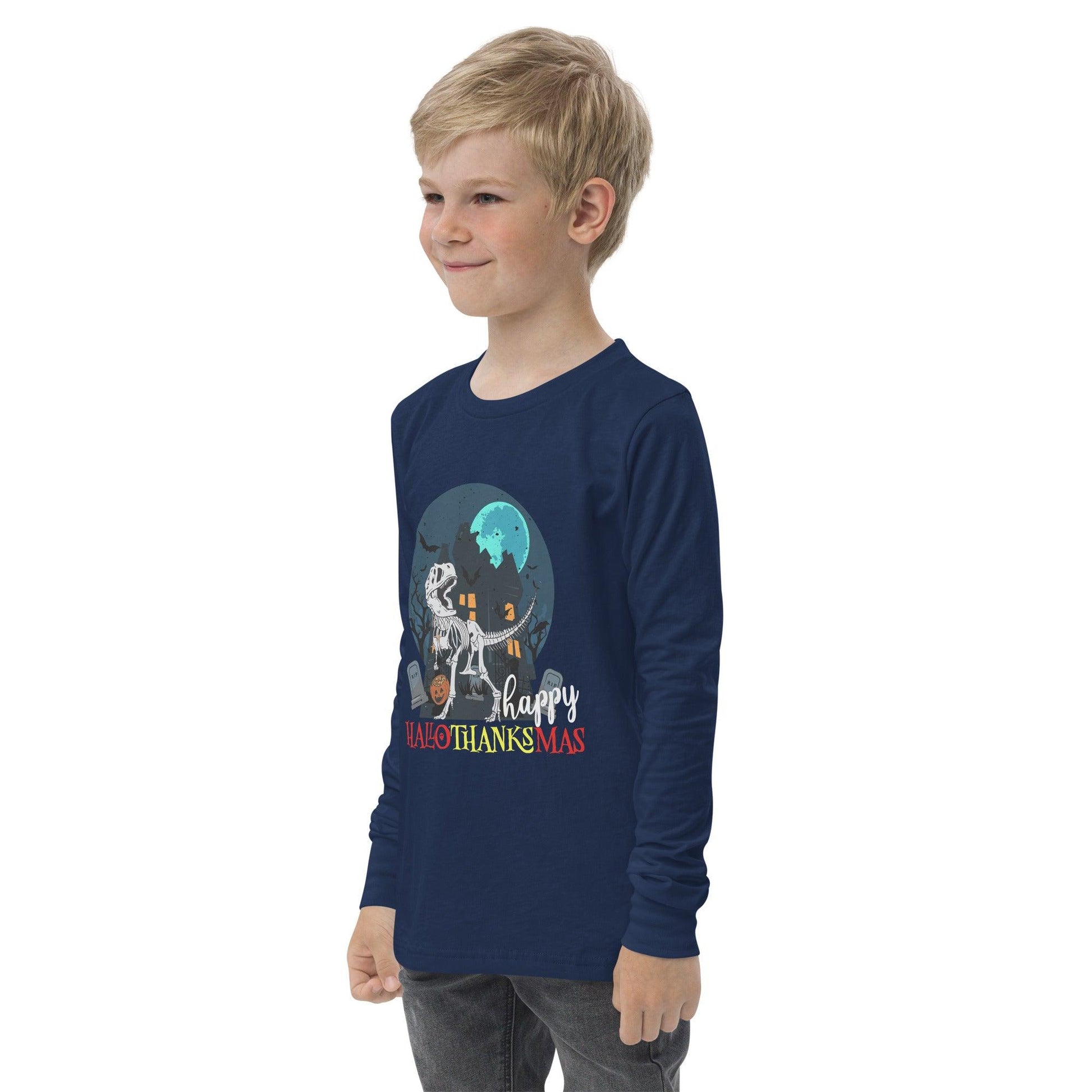 Happy HalloweenTanksmas Youth long sleeve tee - L & M Kee, LLC