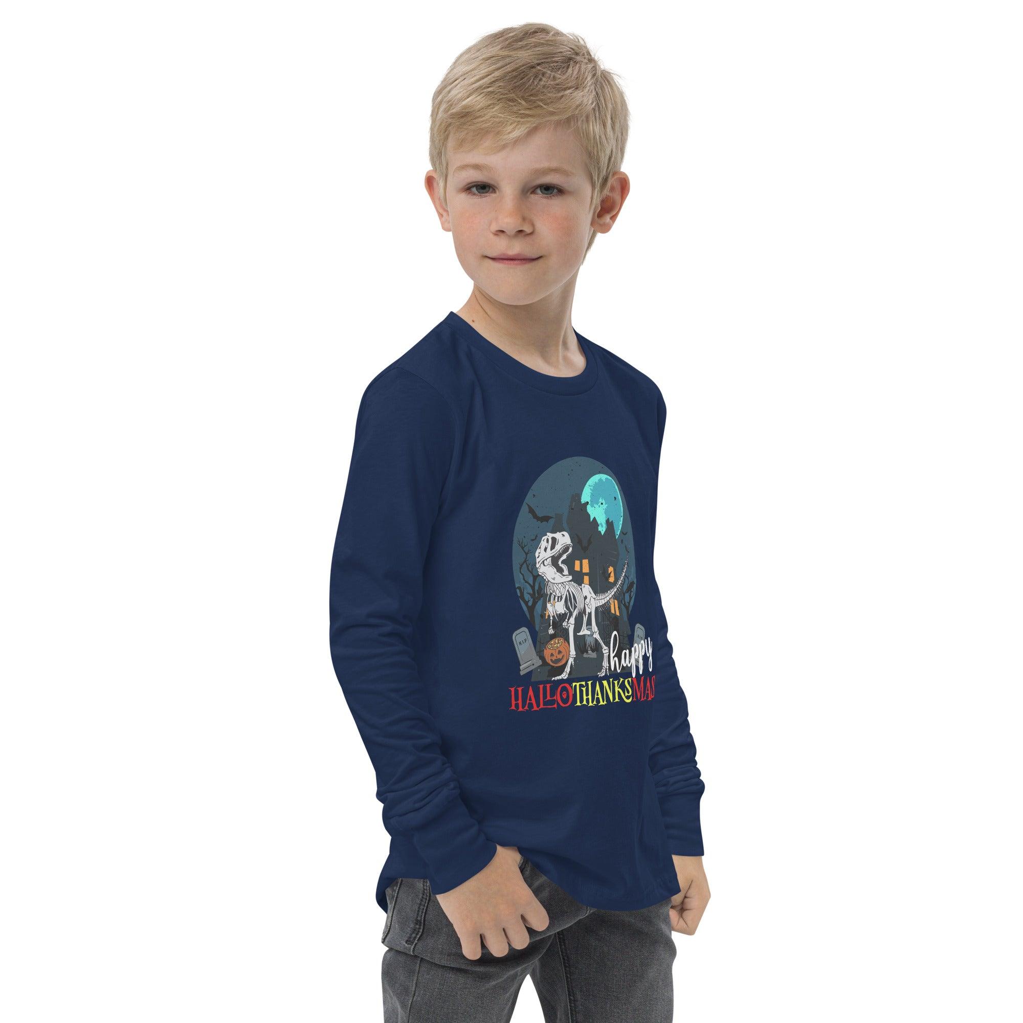 Happy HalloweenTanksmas Youth long sleeve tee - L & M Kee, LLC