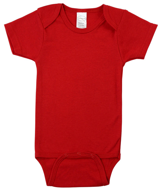 Red Interlock Short Sleeve Bodysuit Onezies 0010BRed - L & M Kee, LLC