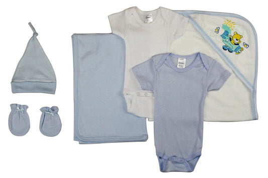 Newborn Baby Boy 6 Pc Layette Baby Shower Gift Set LS_0004 - L & M Kee, LLC