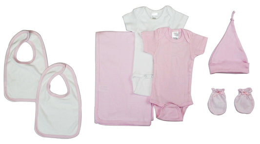 Newborn Baby Girl 7 Pc Layette Gift Set LS_0008 - L & M Kee, LLC